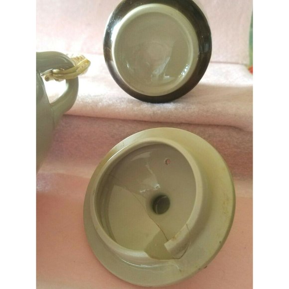 Vintage Pottery Stoneware Japanese Tea set, flower design in cobalt blue 8 piece - Picture 4 of 8